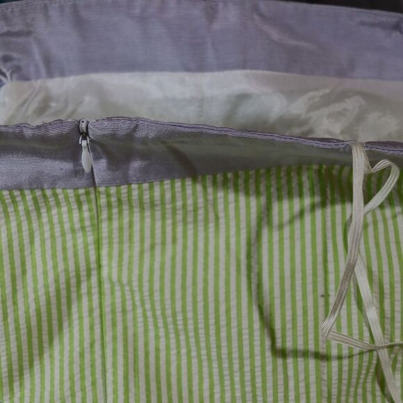 Talbots Vintage y2k Seersucker Green Striped Strapless Dress Pin Up 14 - Picture 15 of 15